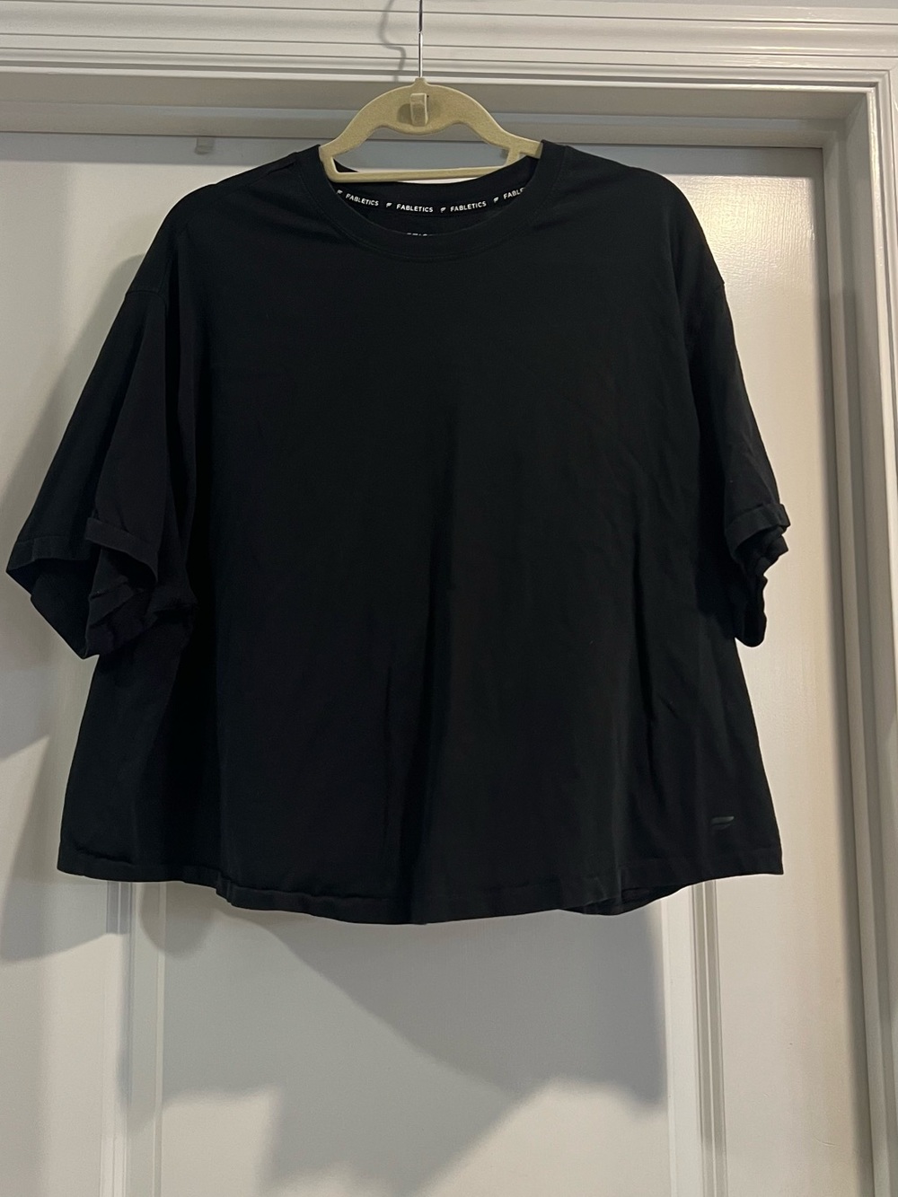 Fabletics Black Cropped Boxy Tee